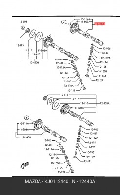Распредвал KJ0112440 MAZDA