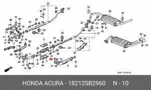 Уплотнительное кольцо, выпускной тр 18212SB2960 HONDA