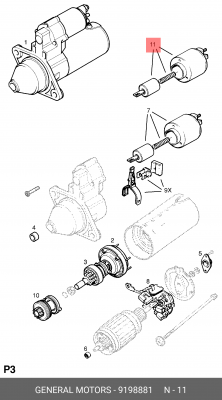 Реле, стартер 9198881 GENERAL MOTORS