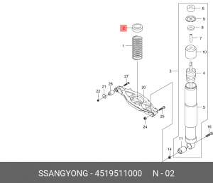 Прокладка пружины подвески 4519511000 SSANG YONG