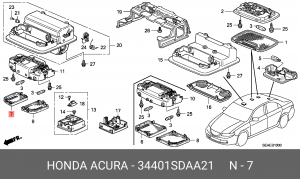 Фонарь задний 34401SDAA21 HONDA