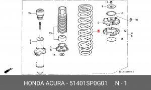 Пружина ходовой части 51401SP0G01 HONDA