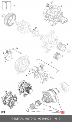Генератор 93191922 GENERAL MOTORS