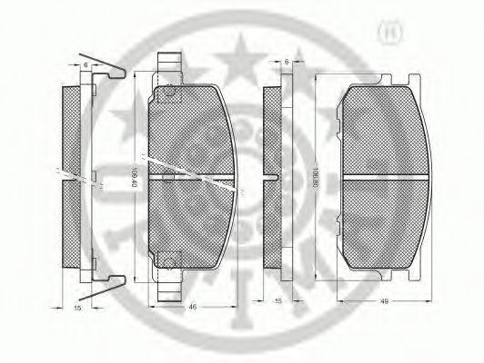 Комплект тормозных колодок, диско 9216 OPTIMAL