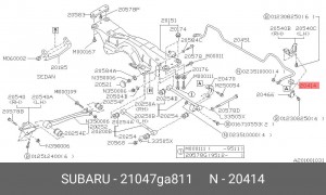 Втулка стабилизатора 21047GA811 SUBARU