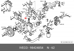 Термостат, охлаждающая жидкость 98424854 IVECO