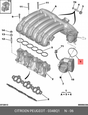 Прокладка, выпускной трубопровод 0348 Q1 CITROEN PEUGEOT