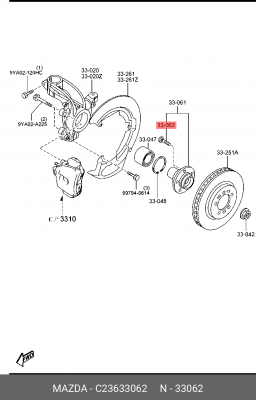 Шпилька ступицы колеса C236-33-062 MAZDA