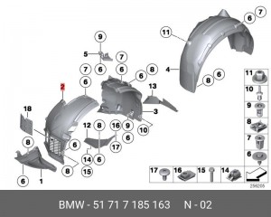 Подкрылок 51 71 7 185 163 BMW