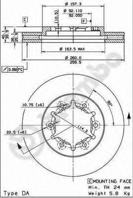 Тормозной диск 09.8066.14 BREMBO