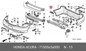 Кронштейн крепления бампера 71505S5A000 HONDA