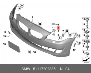 Пружина 51 11 7 202 885 BMW