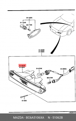 Фонарь указателя поворота BC6A5106XA MAZDA