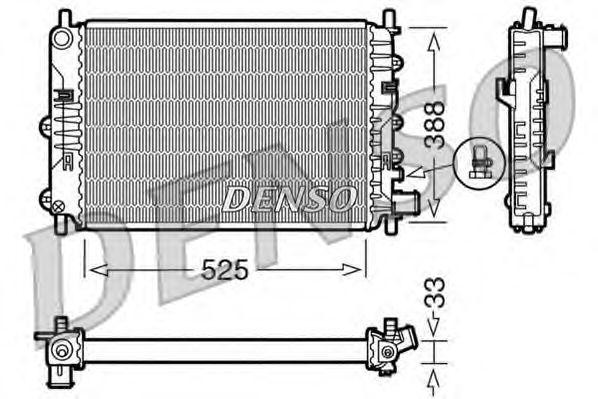 Радиатор, охлаждение двигател DRM10025 DENSO