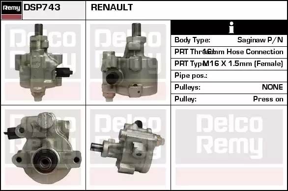 Гидравлический насос, рулевое управление DSP743 DELCO REMY