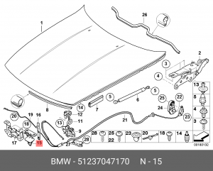 Крючок капота 51 23 7 047 170 BMW