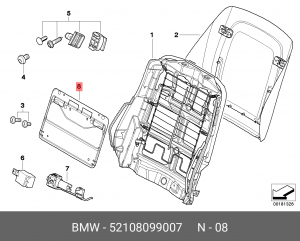 Поясничная опора переднего сиденья 52 10 8 099 007 BMW