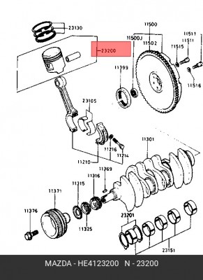 Поршень ДВС HE41-23-200 MAZDA