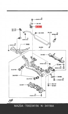 Втулка стабилизатора T002-34-156 MAZDA