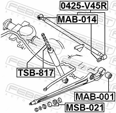 Сайлентблок - втулка амортизатора подвески MAB-014 FEBEST