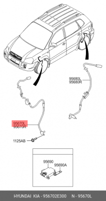 Датчик, частота вращения колеса 95670-2E300 HYUNDAI KIA
