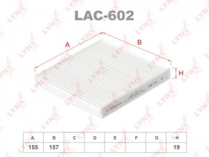 Фильтр салона LAC-602 LYNXAUTO