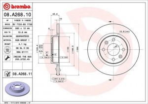 Тормозной диск 08.A268.10 BREMBO