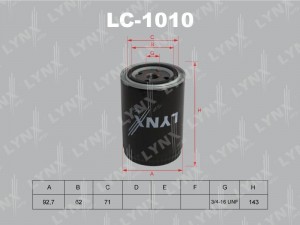 Фильтр масляный двигателя LC-1010 LYNXAUTO