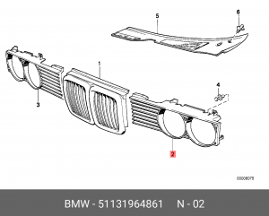 Решетка радиатора 51 13 1 964 861 BMW
