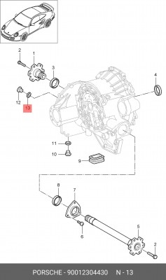 Уплотняющее кольцо 90012304430 PORSCHE