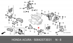Подушка двигателя 50842-ST3-E01 HONDA