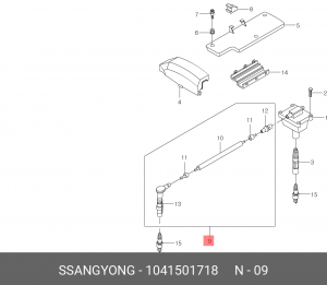 Провод высоковольтный системы зажигания 1041501718 SSANG YONG