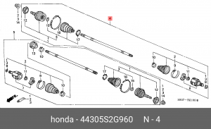 Шарнирный комплект, приводной вал 44305S2G960 HONDA