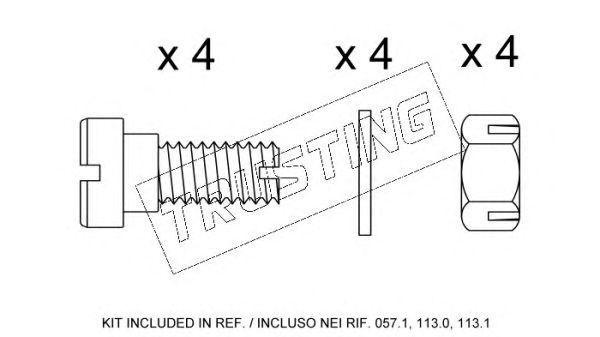 Комплектующие, колодки дискового тормоза KIT002 TRUSTING