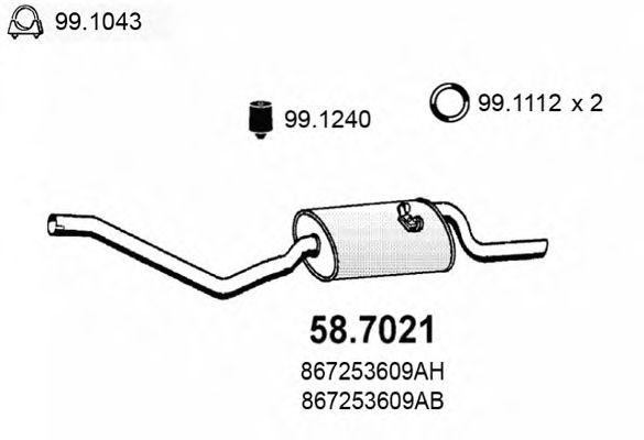 Глушитель выхлопных газов конечный 587021 ASSO