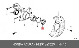 Комплект подшипника ступицы колеса 91251SA7025 HONDA