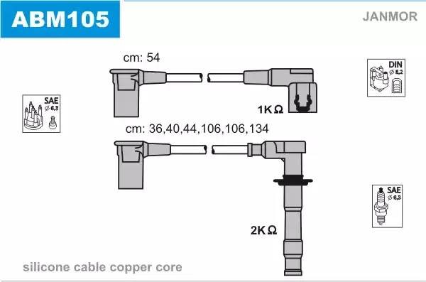 Ккомплект проводов зажигания ABM105 JANMOR
