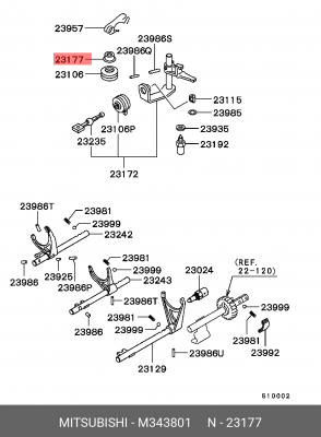 Уплотняющее кольцо, ступенчатая коробка передач M343801 MITSUBISHI