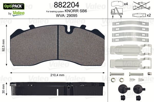 Колодки тормозные дисковые 882204 VALEO PHC
