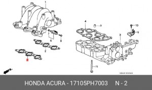 Прокладка, впускной коллектор 17105PH7003 HONDA