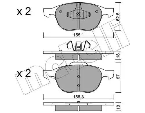 Комплект тормозных колодок, диско 2205340 METELLI