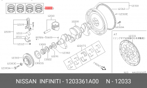 Кольца поршневые 12033-61A00 NISSAN