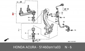 Рычаг независимой подвески колеса, подвеска колеса 51460SM1A03 HONDA