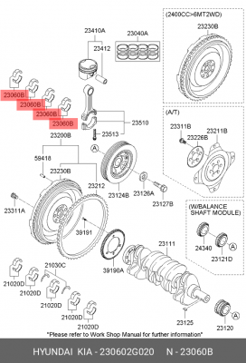 Вкладыши шатунные 230602G020 HYUNDAI KIA