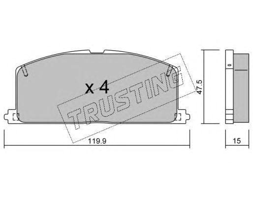 Комплект тормозных колодок, диско 1100 TRUSTING