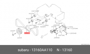 Ремень ГРМ - газораспределительного механизма 13160AA110 SUBARU