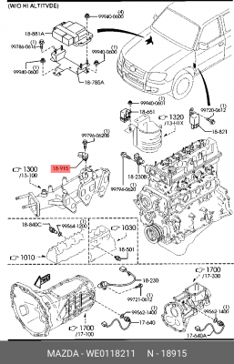 Датчик, давление наддува; Датчик, давление наддува WE0118211 MAZDA