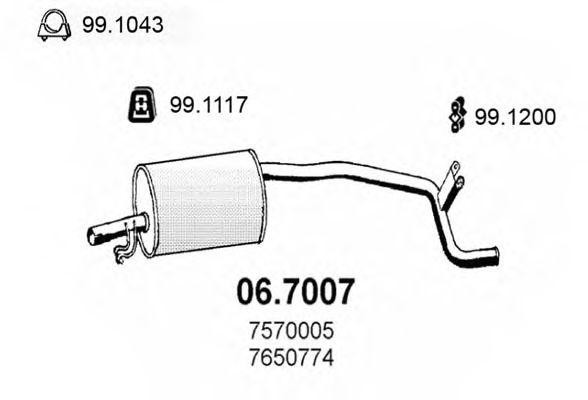 Глушитель выхлопных газов конечный 067007 ASSO