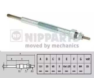 Свеча накаливания J5715003 H B JAKOPARTS NIPPARTS