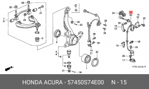 Датчик, частота вращения колеса 57450S74E00 HONDA